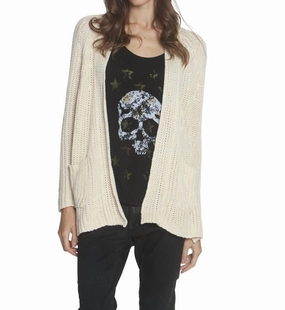 Chilly Day Style Women's Dillon Cable Cardigan In Oatmeal