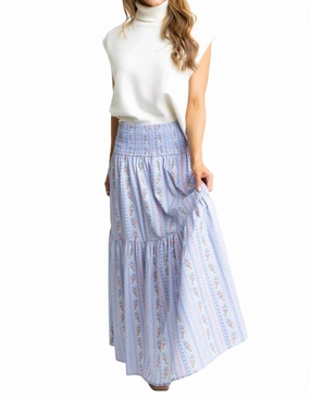 Women's Floral Vine Maxi Skirt In Periwinkle All Occasion High Street Chic
