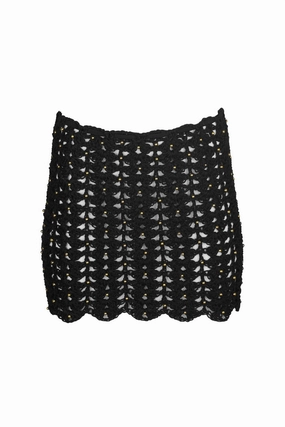 Women's Florence Crochet Skirt In Black Minimal Look Ventilated Panels