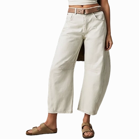 Women's Good Luck Mid Rise Barrel Jeans Modern Style
