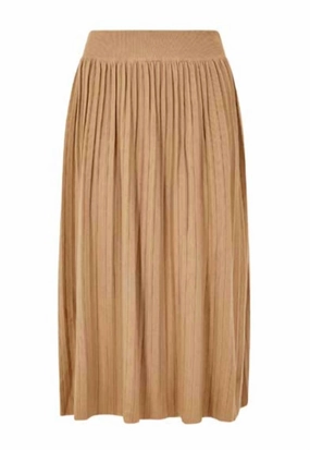 Women's Harper Pleated Knit Skirt In Stone Metallic Finish