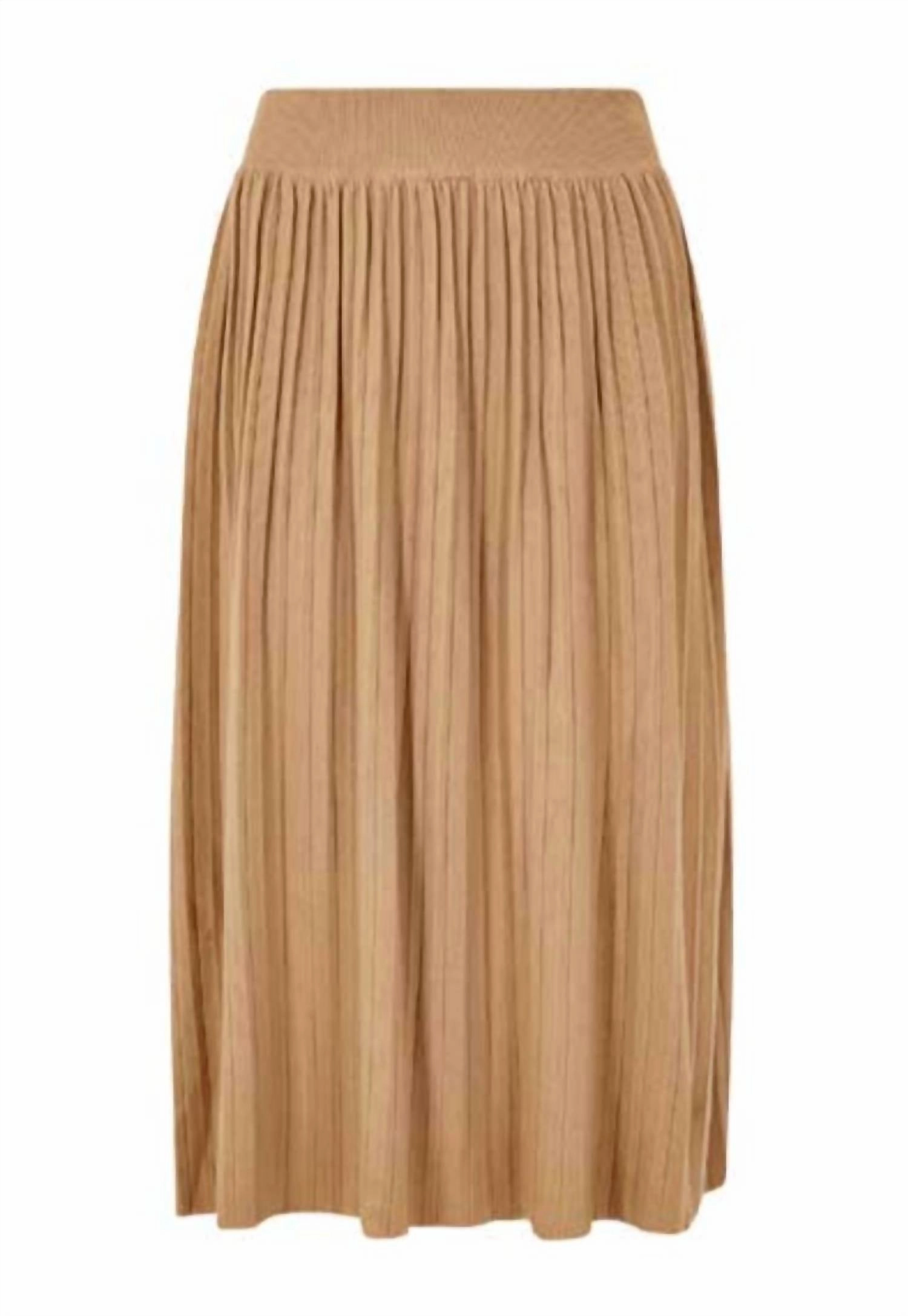 Women's Harper Pleated Knit Skirt In Stone Metallic Finish