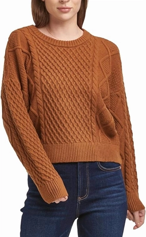 Women's Holden Crew Neck Sweater In Nutshell Versatile Wear