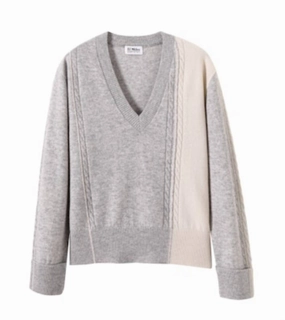 Women's Jaina V-Neck Sweater In Heather Grey Breathable Material Cozy Appeal