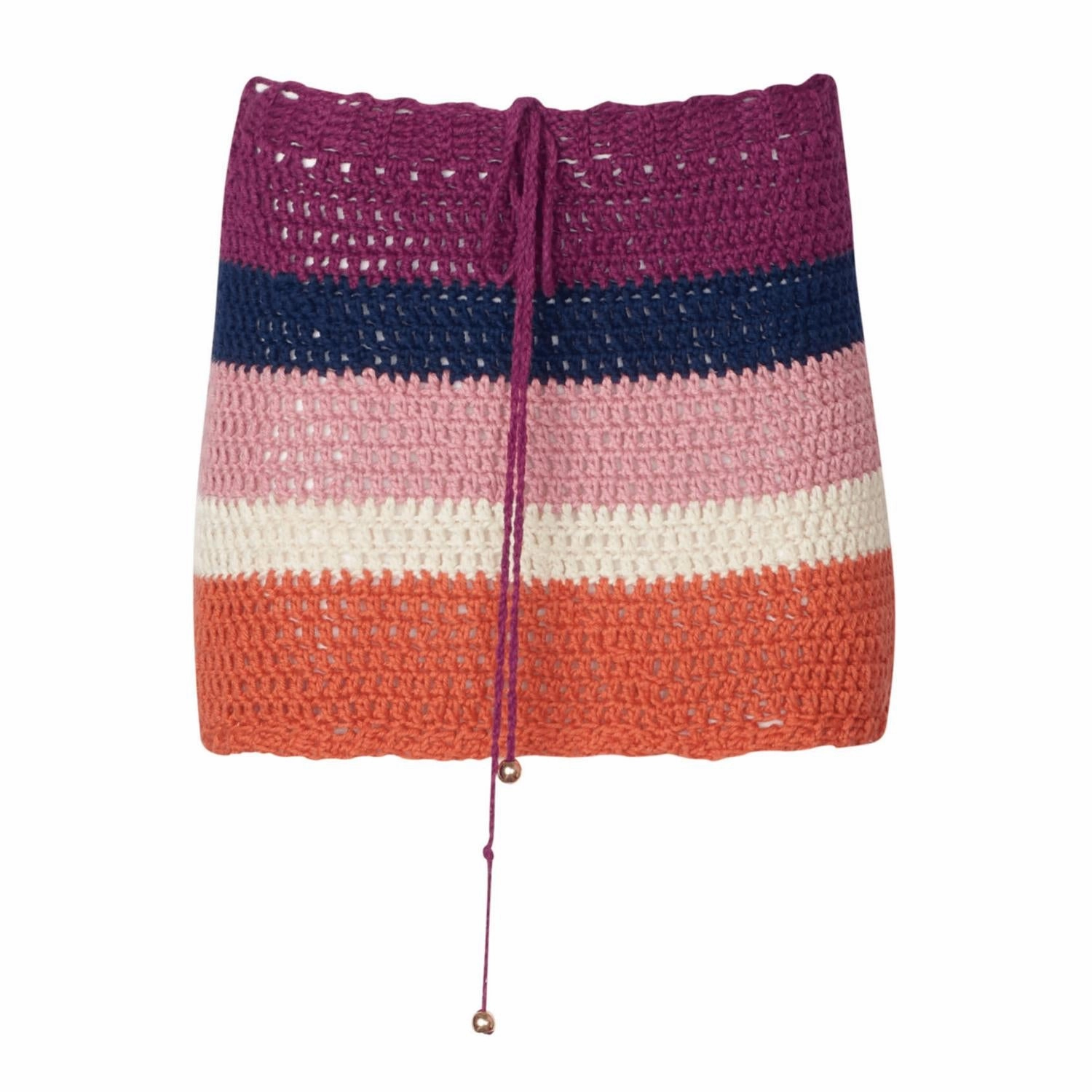 Women's Kaia Crochet Mini Skirt In Sunset Tear Resistant Material Crafted Detail