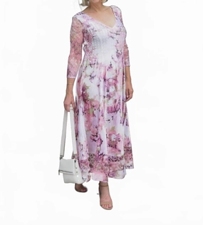 Women's Maxi Dress In Pink Luminaria Non Slip Waist Sophisticated Mood