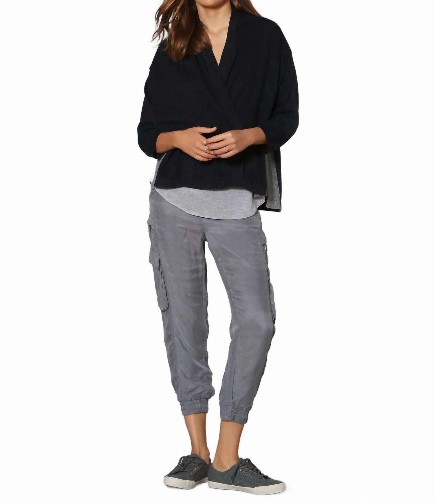Textured Weave Women's Poolside Pullover Top In Navy/thunder