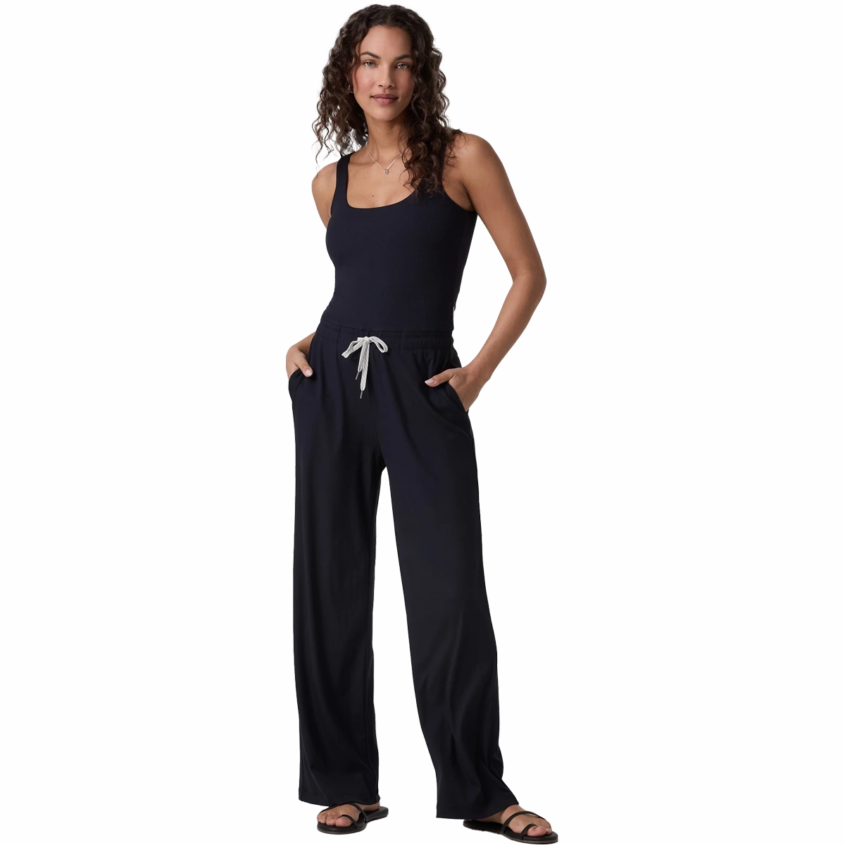 Women's Pose Scoop Jumpsuit Secure Closures AdjustableWaistband