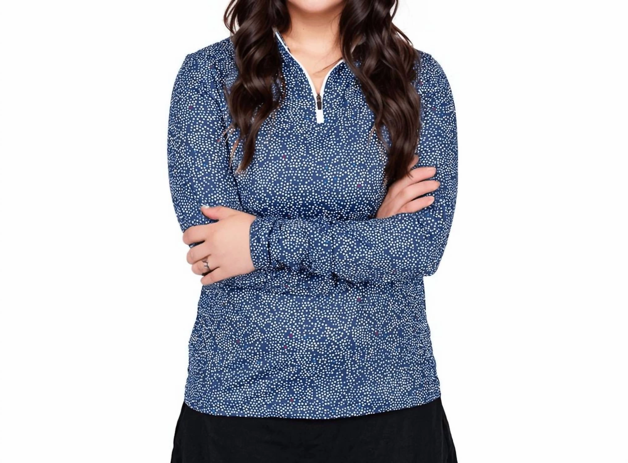 Comfort Piece Women's Q-Zip Pullover In Starry Night