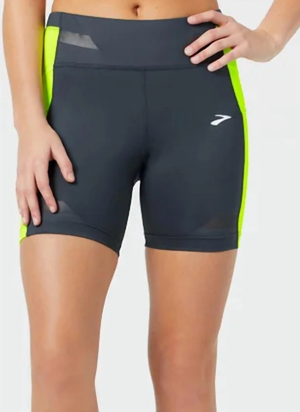 Women's Run Visible Short Tights In Asphalt/nightlife No Slip Gripper
