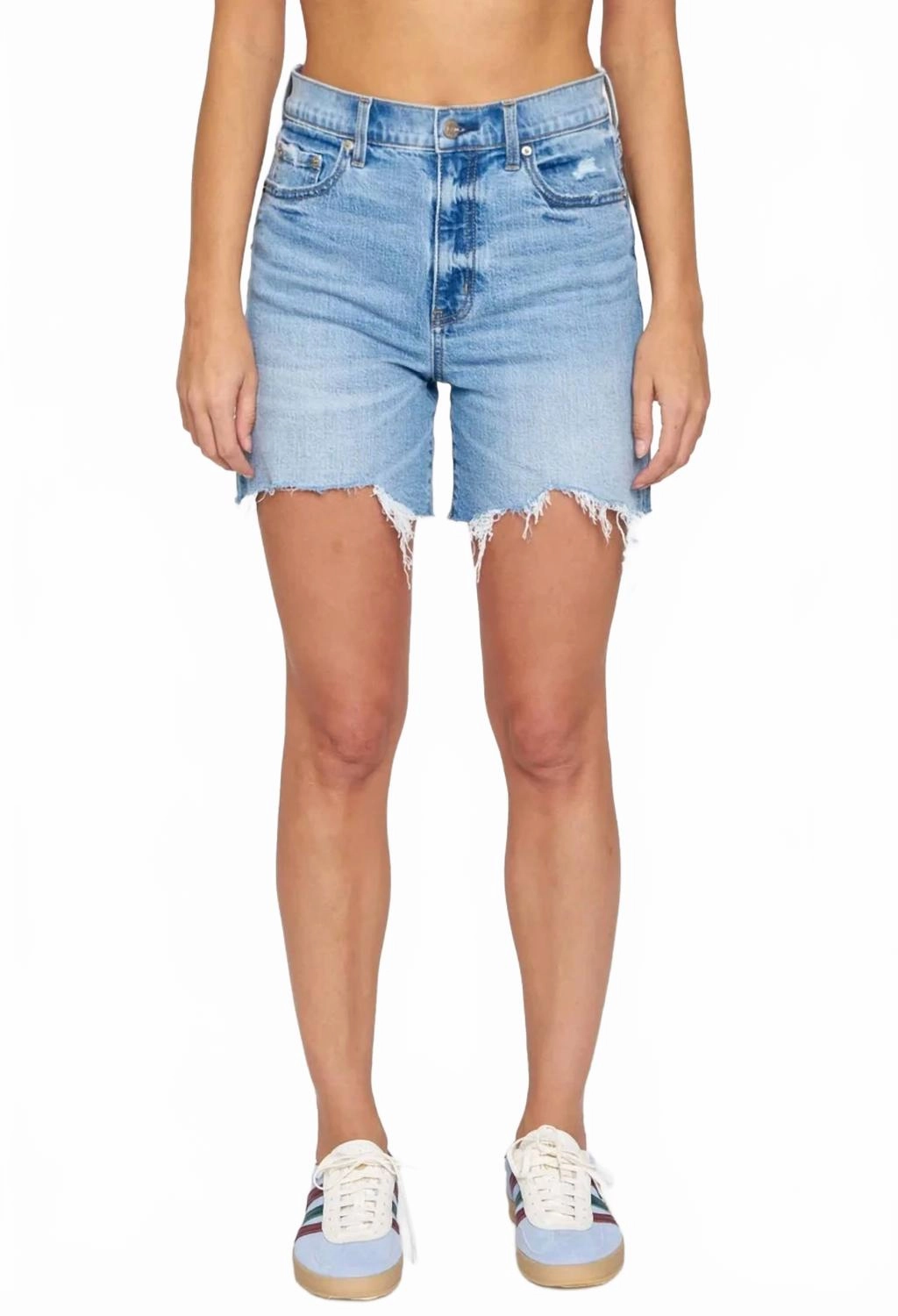 Classic Style Women's Sundaze High Rise Short In Marina Distressed