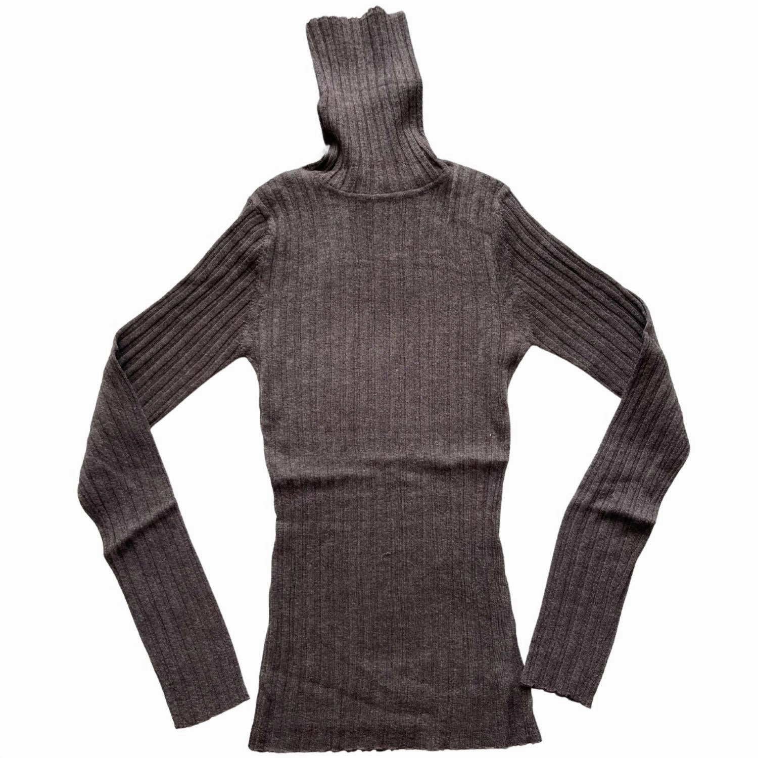 Ultra Soft Merino Blend Cozy Look Women's Variegated Rib Turtleneck In Umber