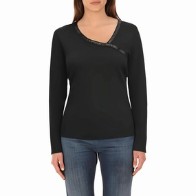 Womens Asymmetric Long Sleeve Pullover Sweater Chilly Days Wear