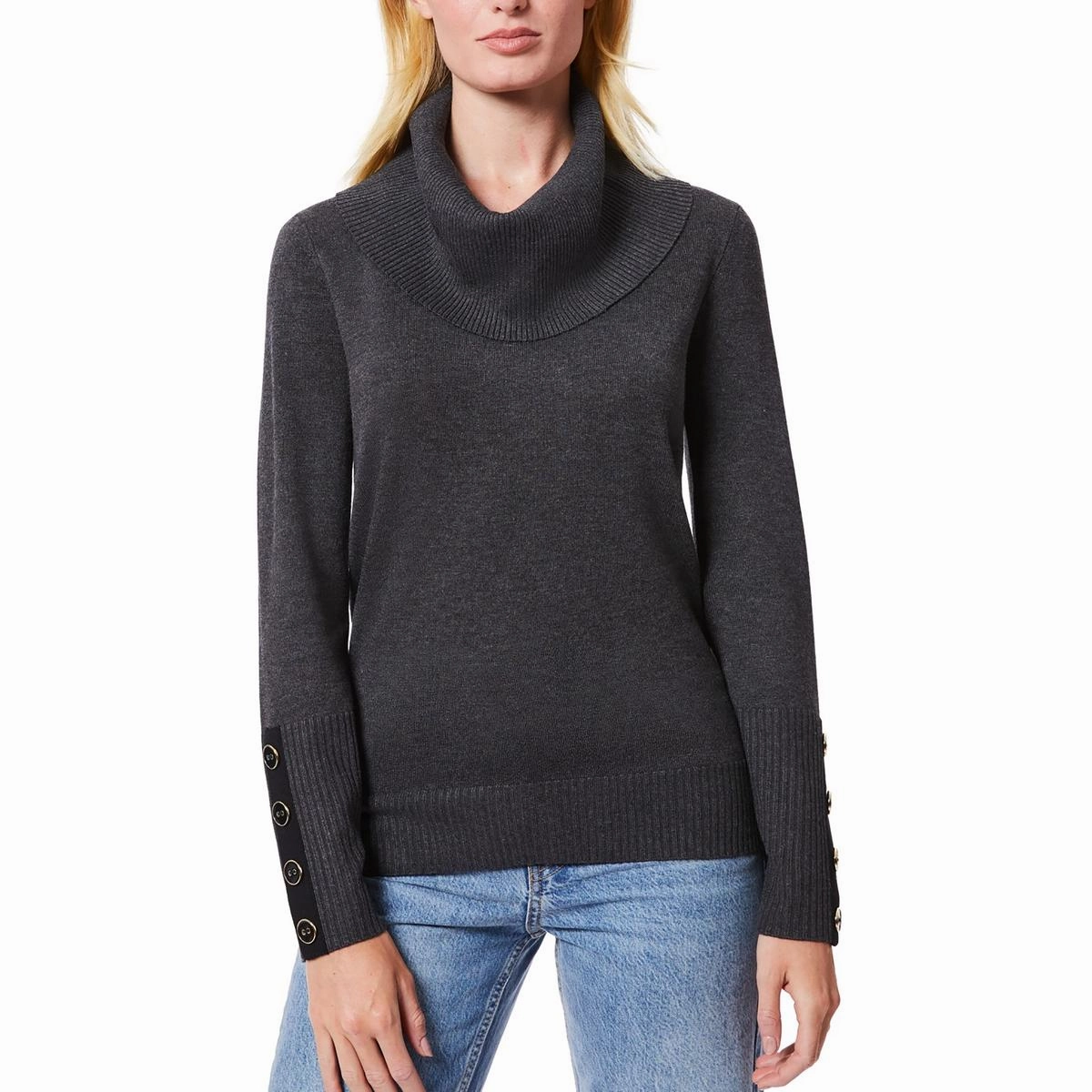 Womens Button Viscose Pullover Sweater Effortless Layering Cold Weather Must-Have