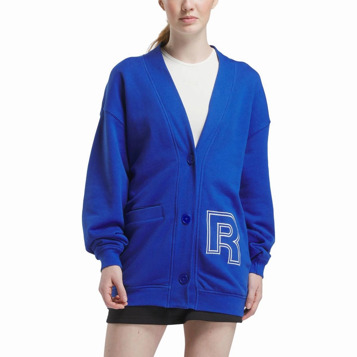 Cozy and Soft Relaxed Wearable Womens Logo Long Sleeve Cardigan Sweater