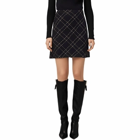 Womens Metallic Tweed Mini Skirt Refined Texture Low Impact Dye