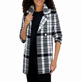 Womens Plaid Acrylic Cardigan Sweater Timeless Fashion
