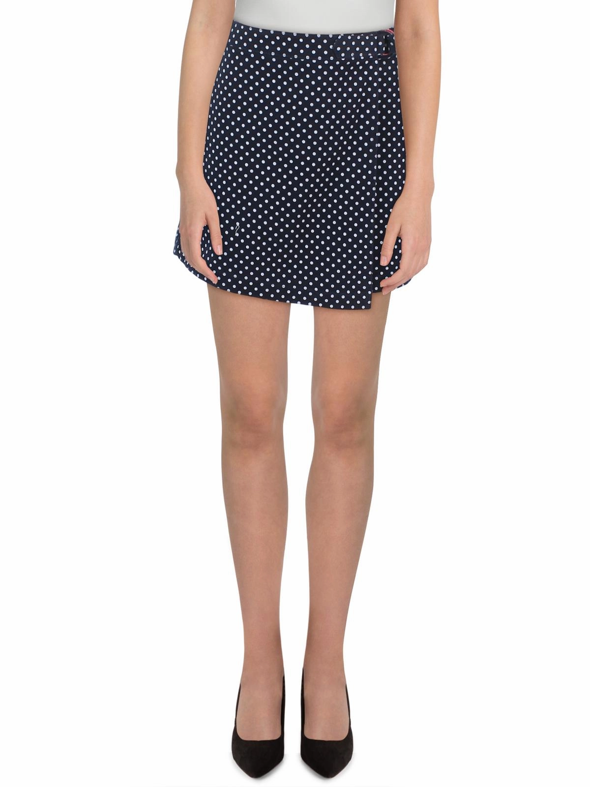 Womens Polka Dot Mini Skort Minimal Style Heat Dissipating Fabric