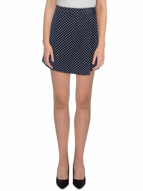 Womens Polka Dot Mini Skort Minimal Style Heat Dissipating Fabric