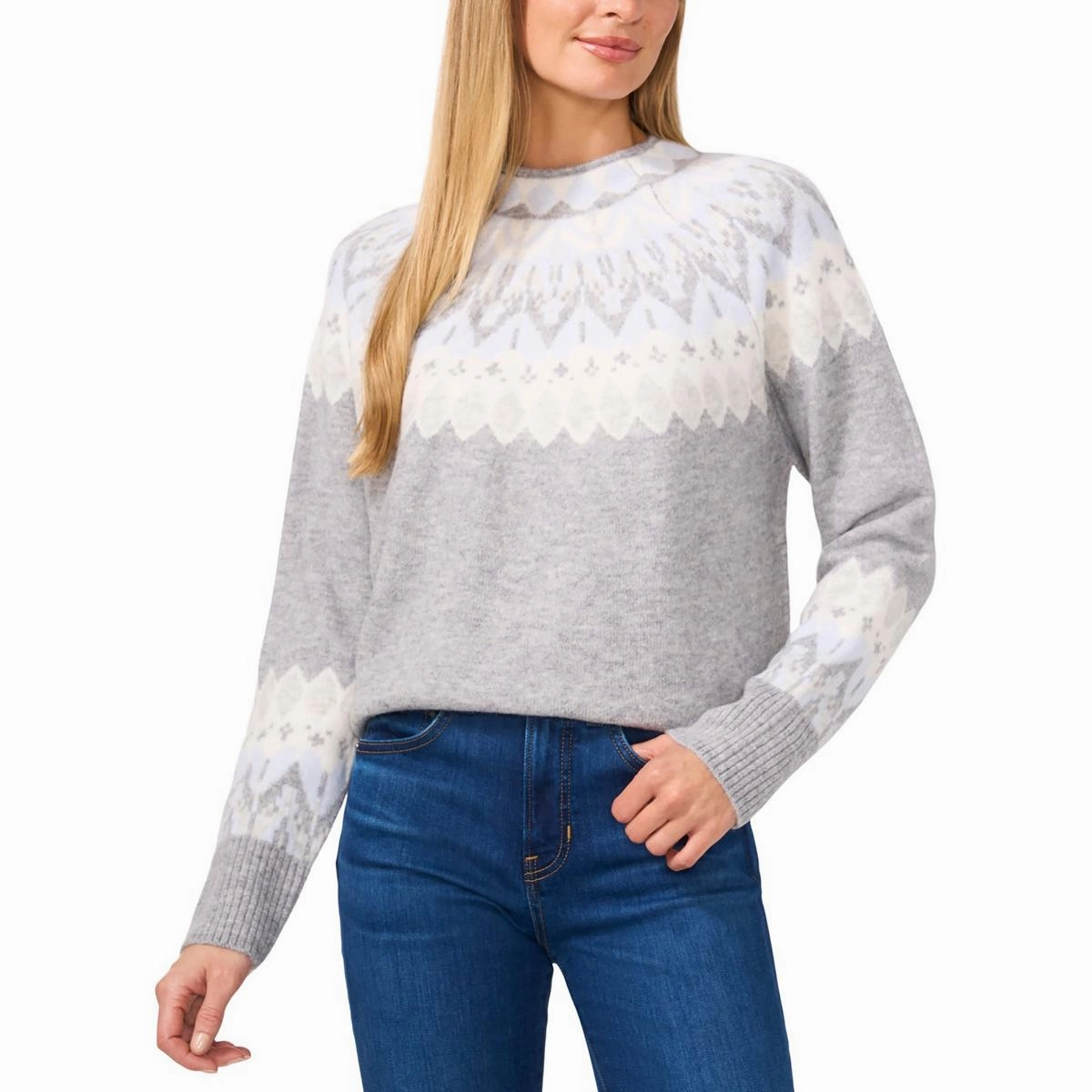 Long Lasting Elasticity Premium Comfort Womens Printed Acrylic Mock Turtleneck Sweater