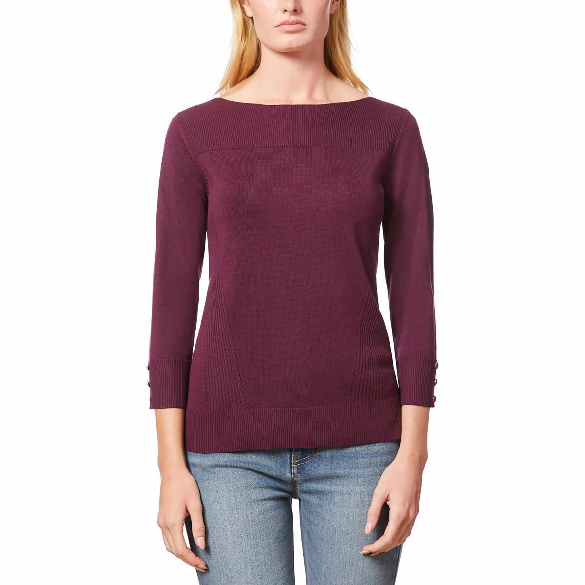 Sustainable Production Certified Womens Ribbed Knit Pullover Sweater