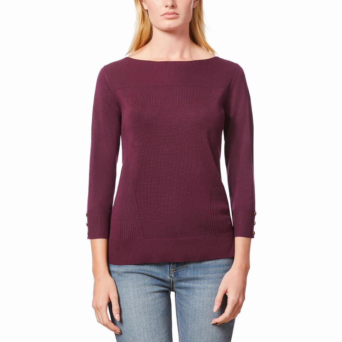 Cold Season Wear Womens Ribbed Knit Pullover Sweater