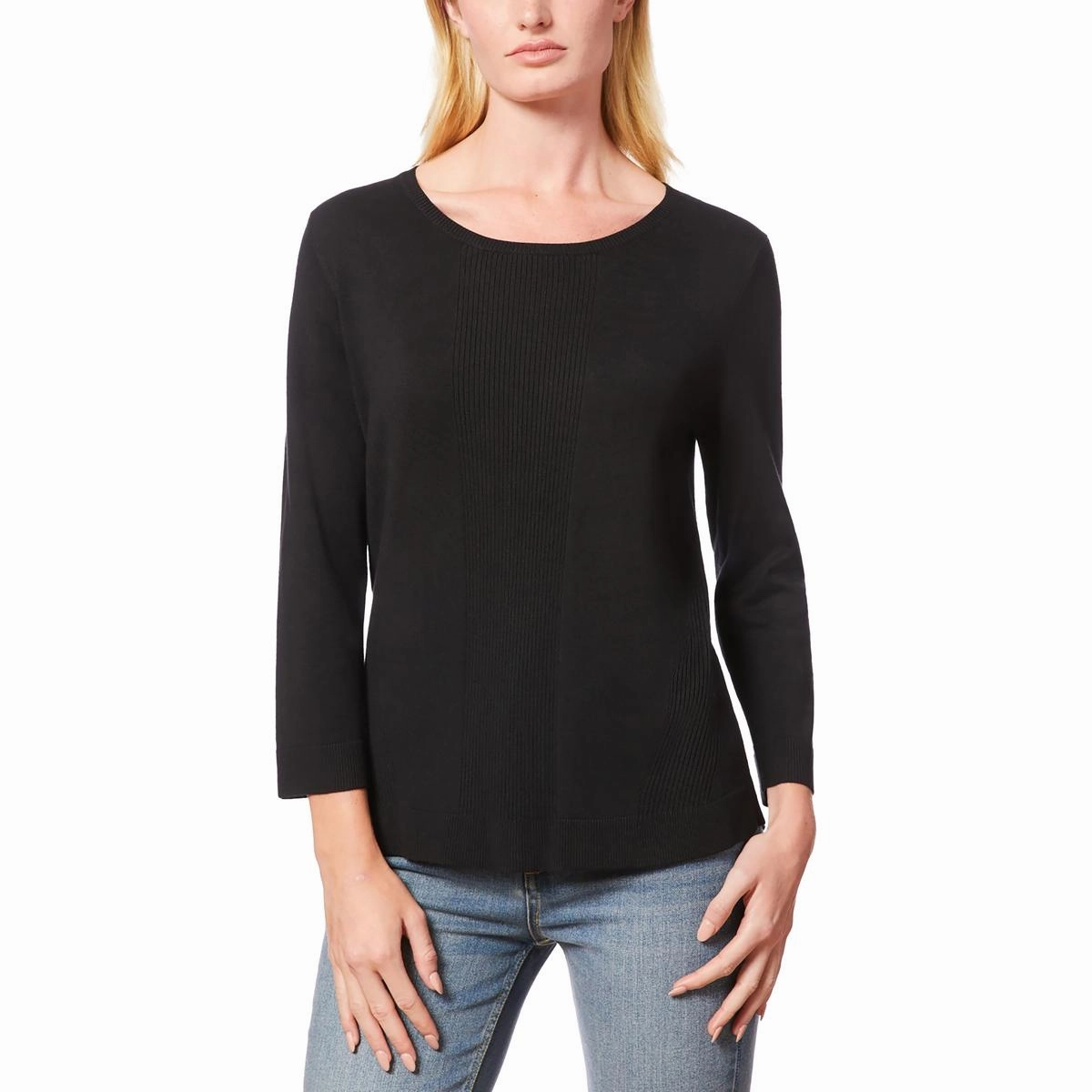 Womens Ribbed Knit Pullover Sweater Breathable Warmth Fashionable Layering