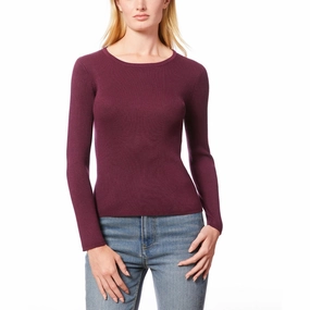 Comfy Fashion Chilly Layering Womens Ribbed Scoop Neck Pullover Sweater
