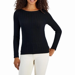 Relaxed Layers Zero Waste Production Womens Ribbed Trim  Cotton Pullover Sweater