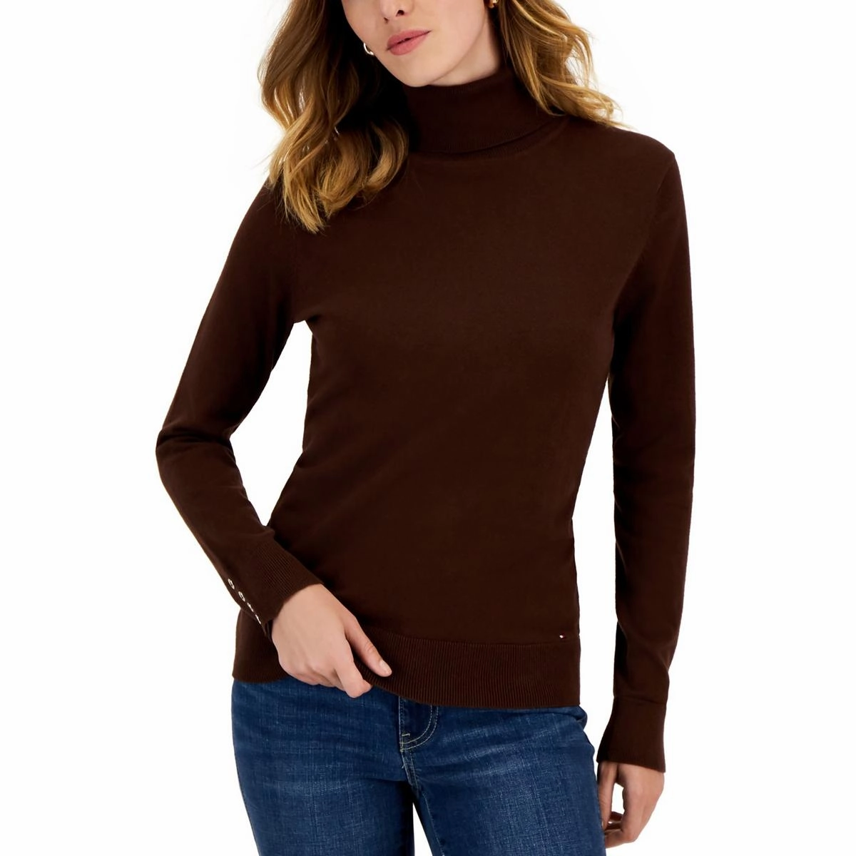 Warm and Snuggly Ultimate Knitwear Womens Solid Cotton Turtleneck Sweater
