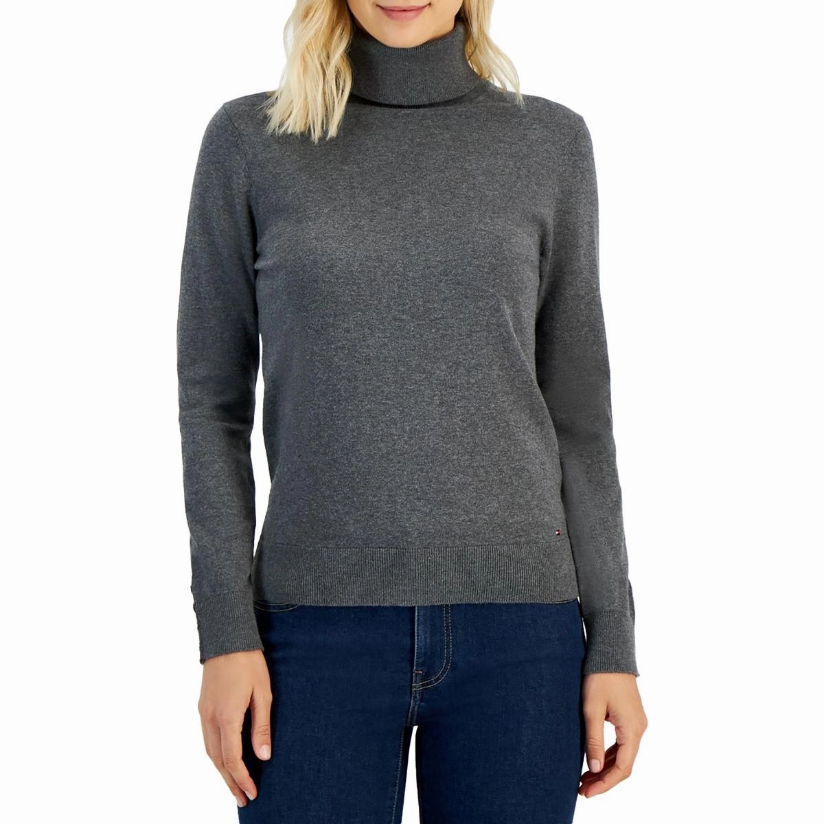 Timeless Knitwear Womens Solid Cotton Turtleneck Sweater