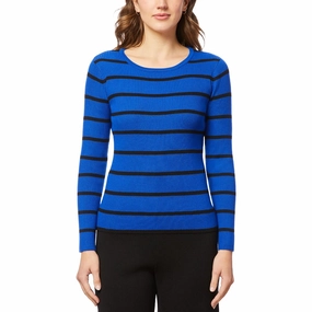Womens Striped Knit Pullover Sweater Layered Knit Knit Layers