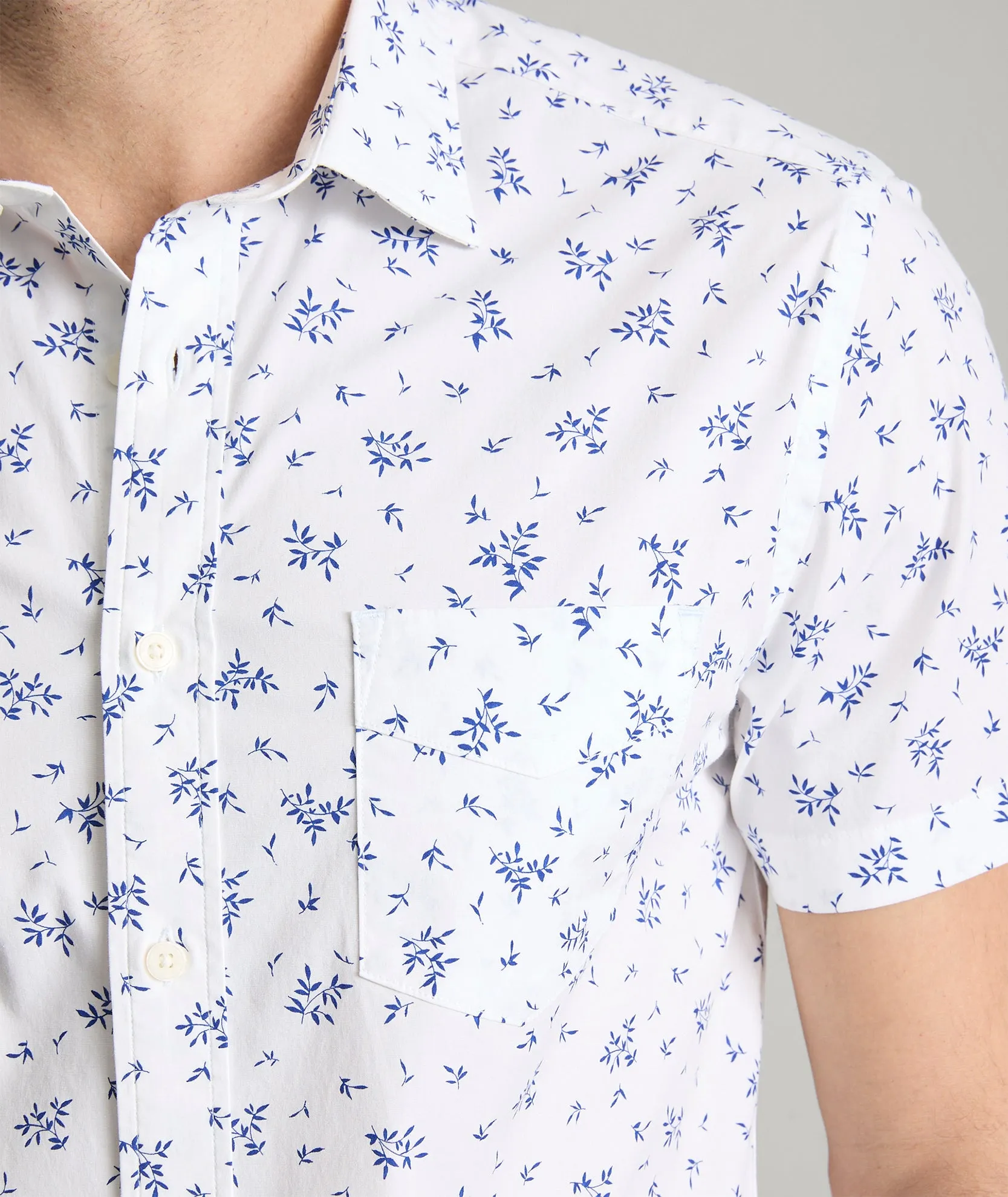 Cultural Inspired Stretch Cotton Short-Sleeve Ward Shirt
