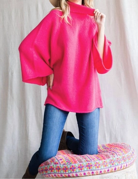 Work On It Sweater In Hot Pink Temperature Regulating