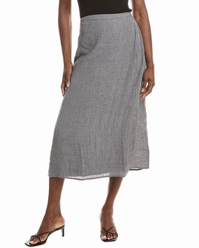 Animal Print EILEEN FISHER Linen Wrap Skirt