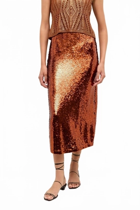 Wray Midi Skirt In Cinnamon Comfy Wear