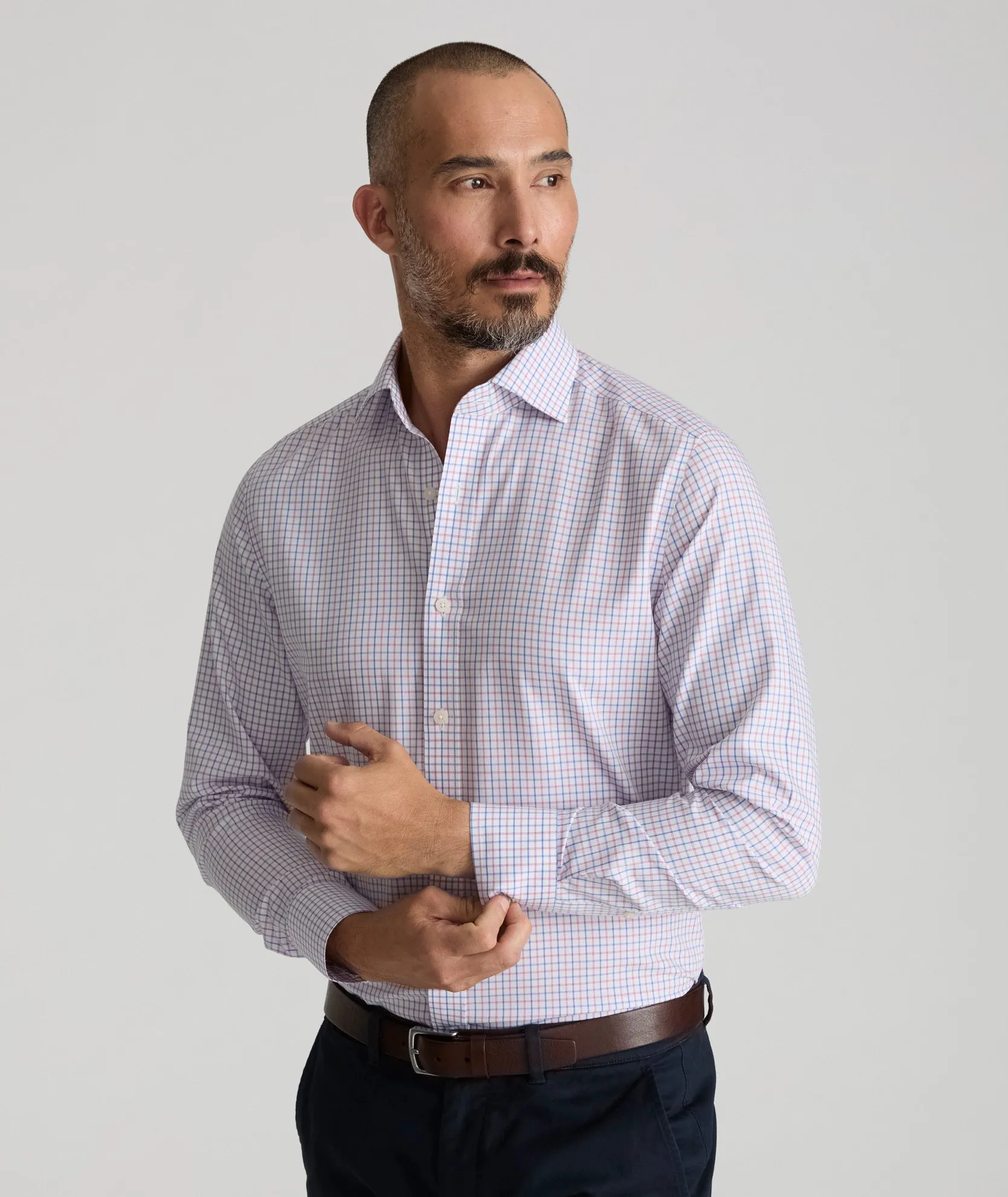Wrinkle-Free Dress Shirt Breathable Layer Ergonomic Sleeve Cut