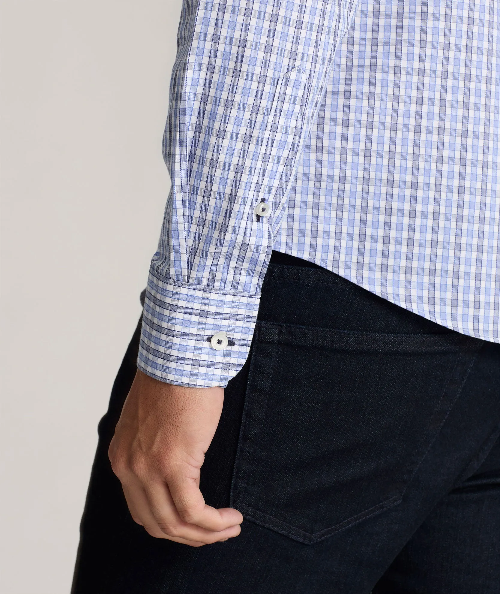Wrinkle-Free Durif Shirt All Purpose Weave Design Ultra Soft Interior