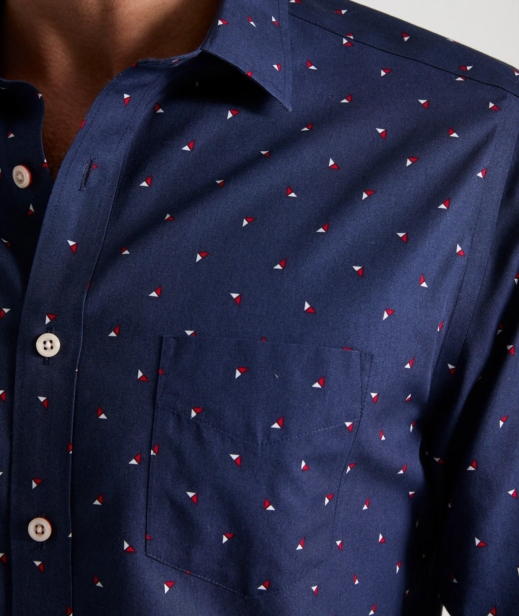 Wrinkle-Free Kipling Shirt Multi Layer Stitching Fall Foliage