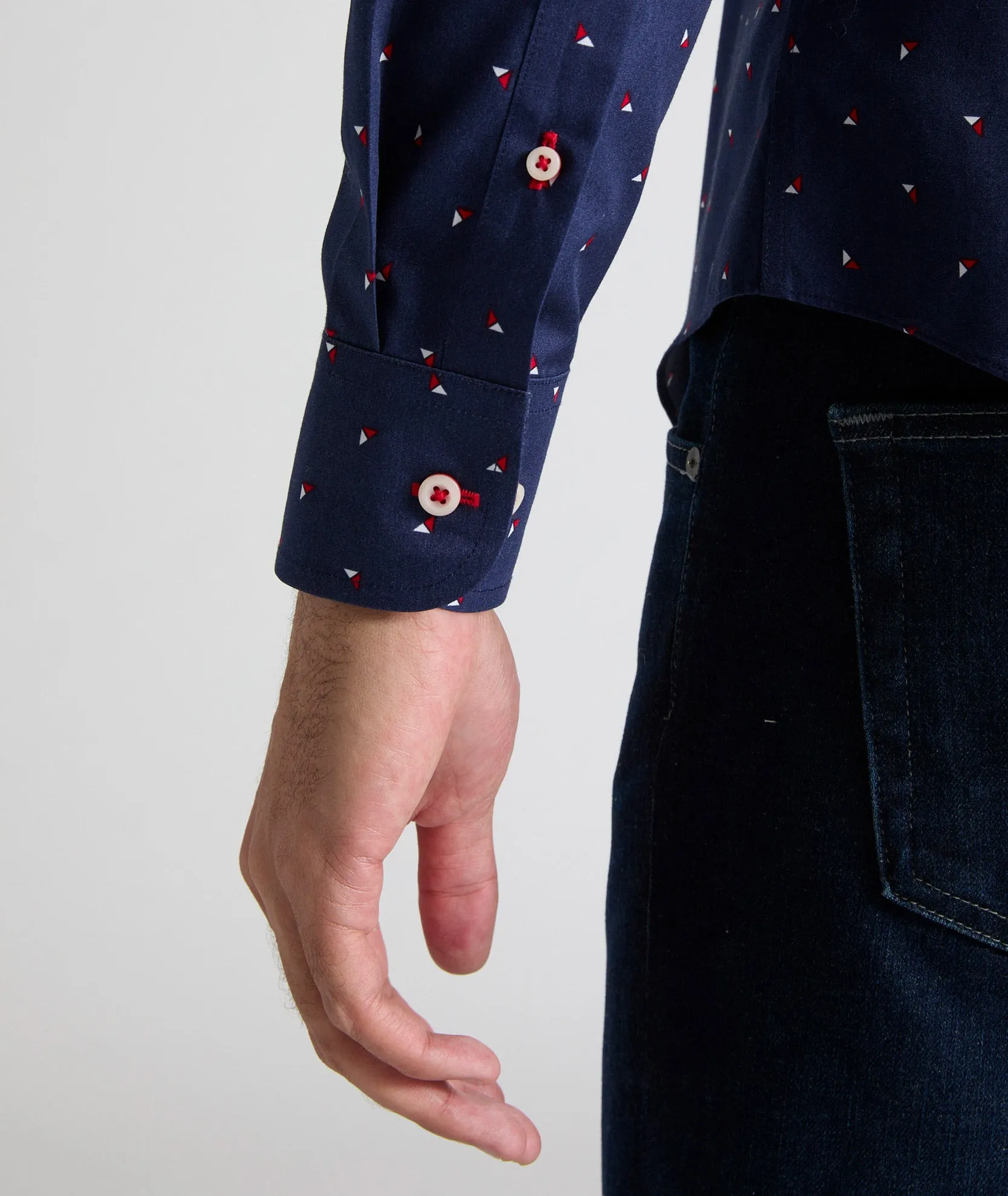 Sustainable Dye Process Subtle pattern Wrinkle-Free Kipling Shirt