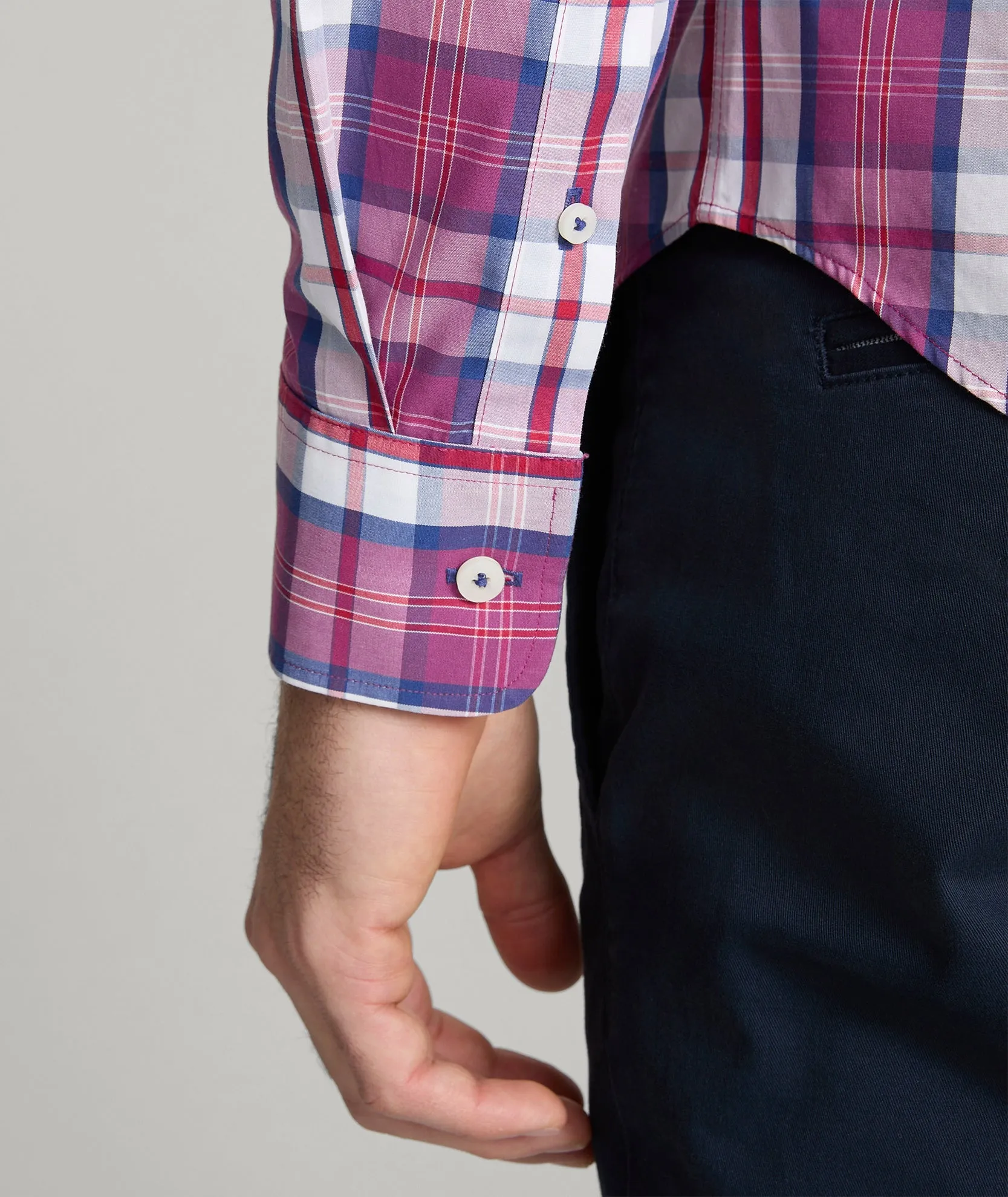 Reinforced Collar Seamless Sides Wrinkle-Free Rafferty Shirt