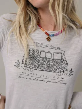 Lily Cotton Long Sleeve Tee Shirt - Moonstone Van Cozy and Light Non Restrictive Fit