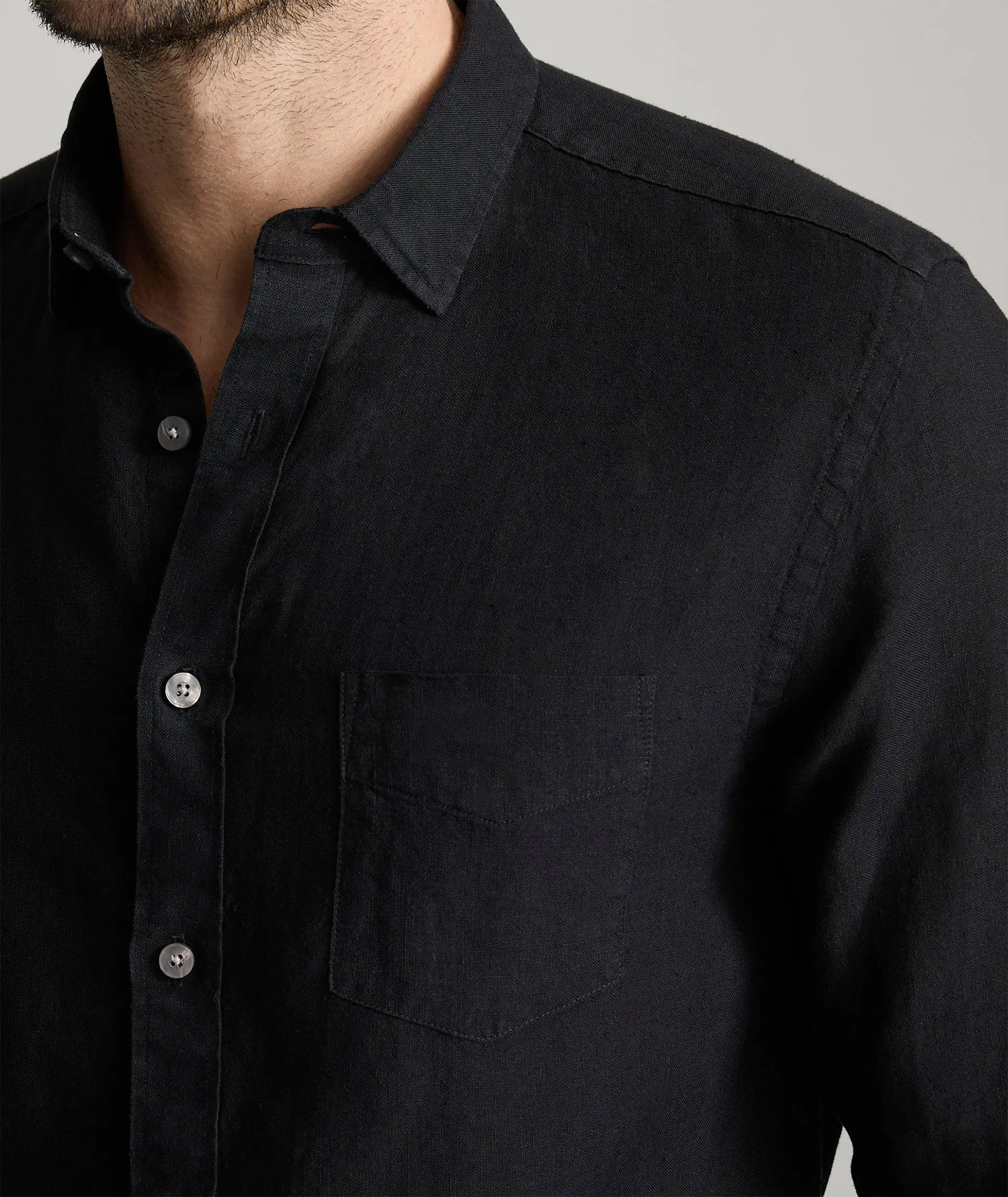 Handcrafted Detail Wrinkle-Resistant Linen Vin Santo Shirt