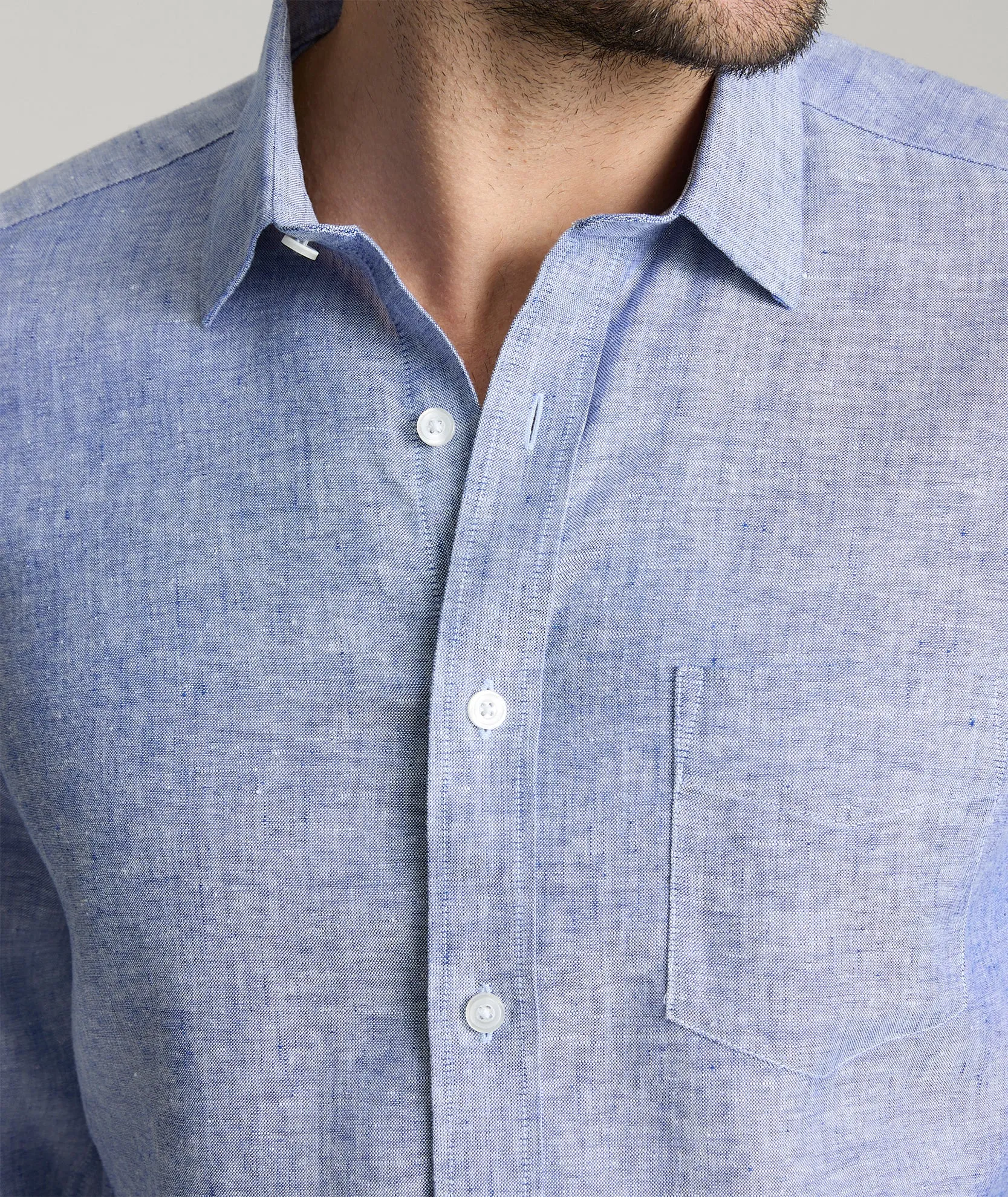 Wrinkle-Resistant Linen Vin Santo Shirt Compact Packing V-neck style
