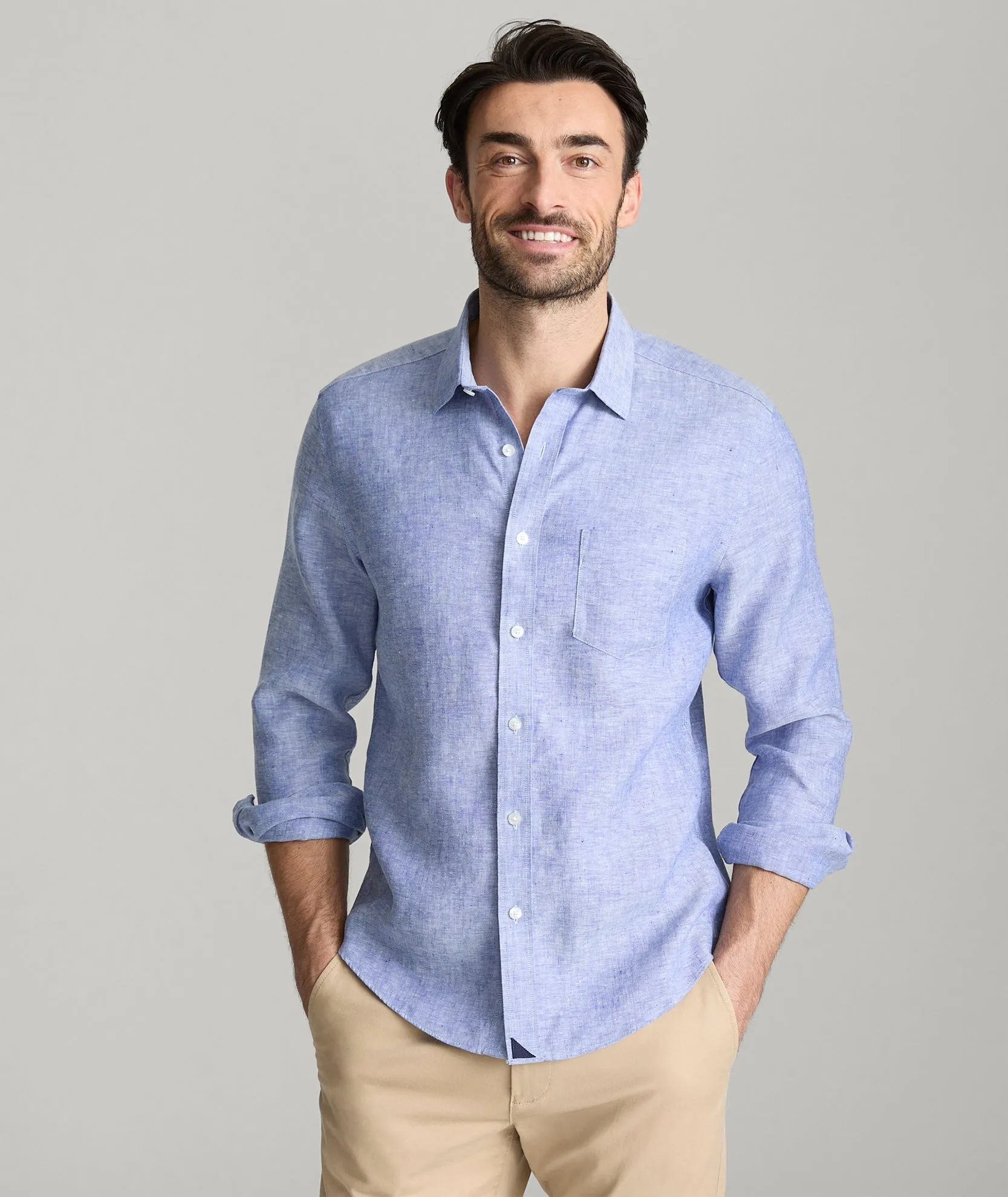 Wrinkle-Resistant Linen Vin Santo Shirt Micro Perforated Texture Casual Wear
