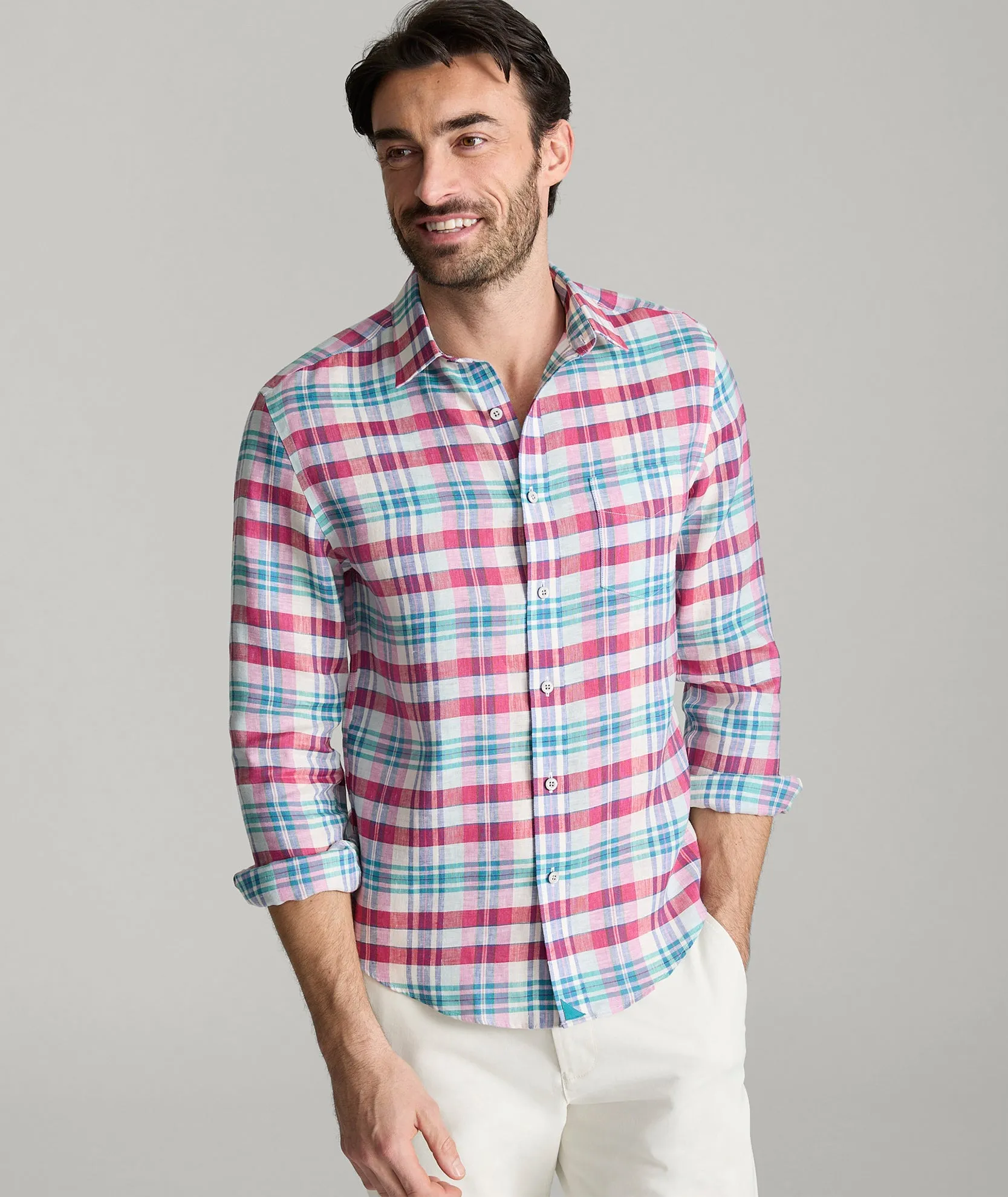Wrinkle-Resistant Linen Wallace Shirt Nautical Look