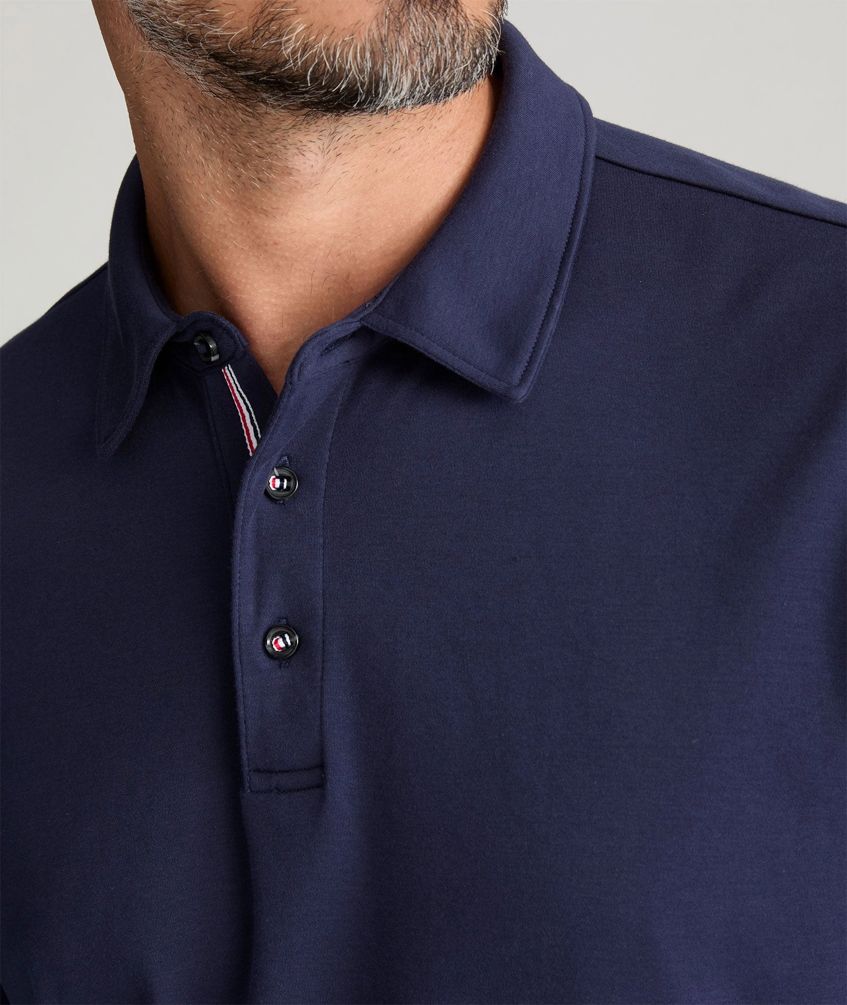 Club Attire Wrinkle-Free Damaschino Long-Sleeve Polo