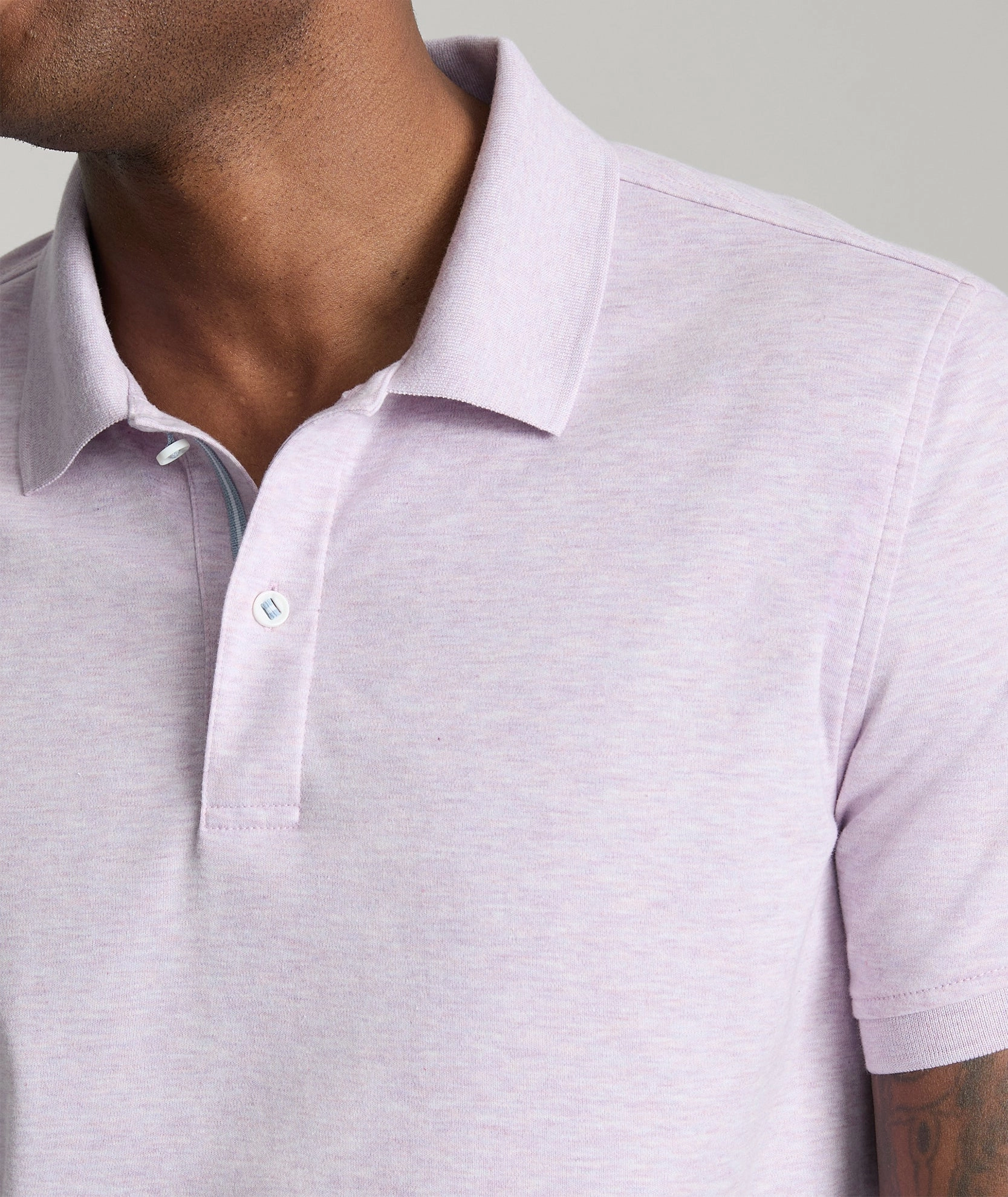 Wrinkle-Free Damaschino Polo Reinforced Collar Stay