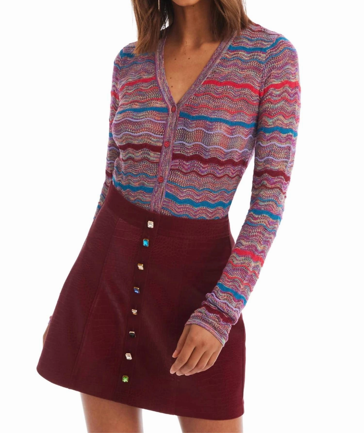 Everyday Layers Snuggle Layers Colleen Long Sleeve Cardigan In Jewel Box
