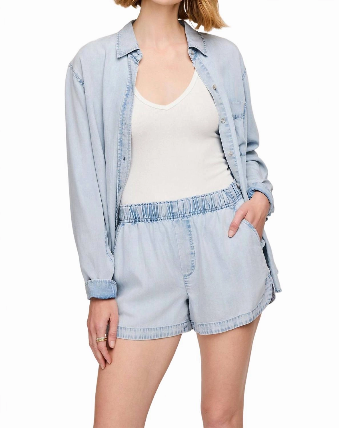 Wyatt Short In Light Blue AntiStaticCoating